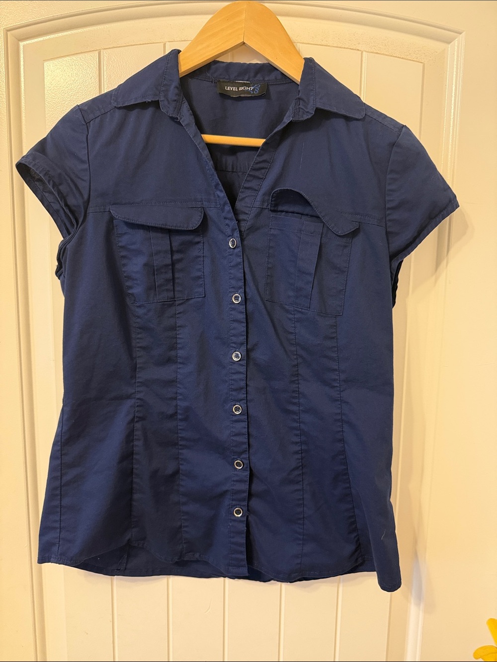 Navy Short-Sleeve Button-Down Shirt